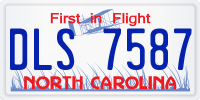 NC license plate DLS7587