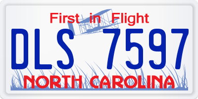 NC license plate DLS7597