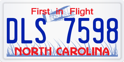 NC license plate DLS7598