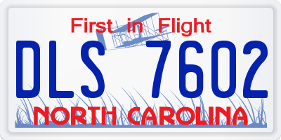 NC license plate DLS7602