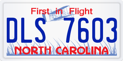 NC license plate DLS7603