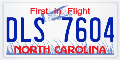 NC license plate DLS7604