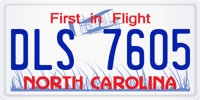 NC license plate DLS7605