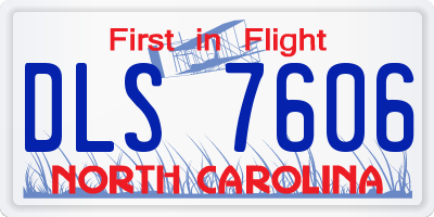NC license plate DLS7606