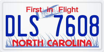 NC license plate DLS7608