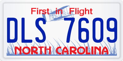 NC license plate DLS7609