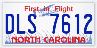 NC license plate DLS7612