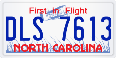 NC license plate DLS7613