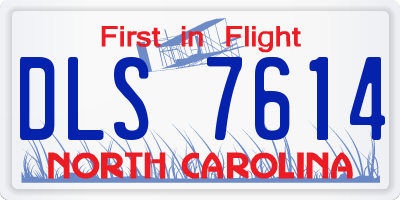 NC license plate DLS7614
