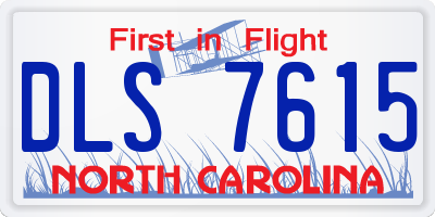 NC license plate DLS7615