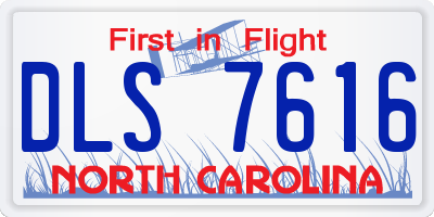NC license plate DLS7616