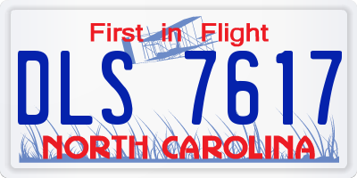 NC license plate DLS7617