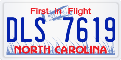 NC license plate DLS7619