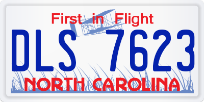 NC license plate DLS7623
