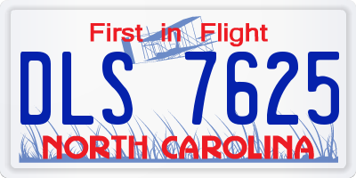 NC license plate DLS7625