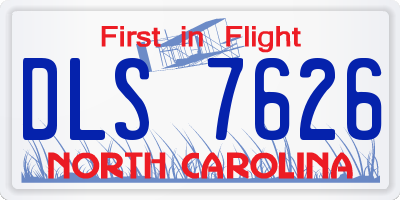 NC license plate DLS7626