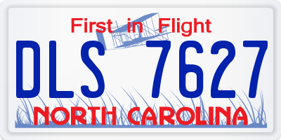 NC license plate DLS7627