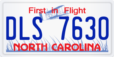 NC license plate DLS7630