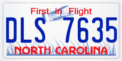 NC license plate DLS7635