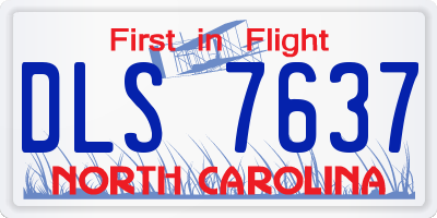 NC license plate DLS7637