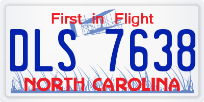 NC license plate DLS7638