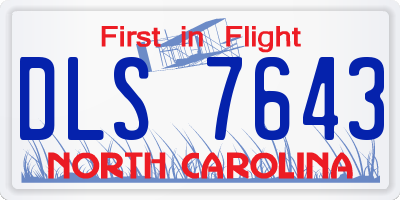 NC license plate DLS7643