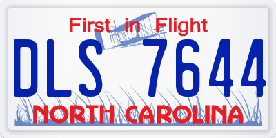 NC license plate DLS7644