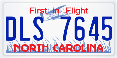 NC license plate DLS7645