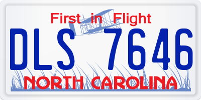 NC license plate DLS7646