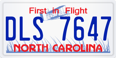 NC license plate DLS7647