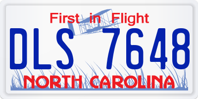 NC license plate DLS7648
