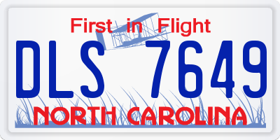 NC license plate DLS7649