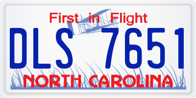 NC license plate DLS7651