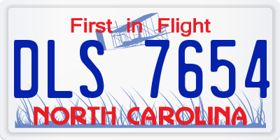 NC license plate DLS7654