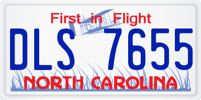 NC license plate DLS7655