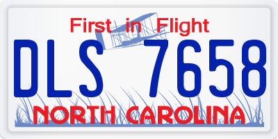 NC license plate DLS7658