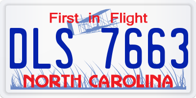 NC license plate DLS7663