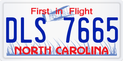 NC license plate DLS7665