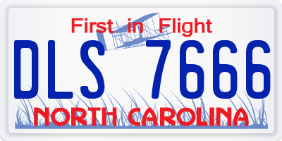 NC license plate DLS7666