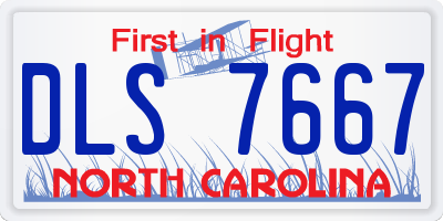 NC license plate DLS7667
