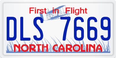 NC license plate DLS7669