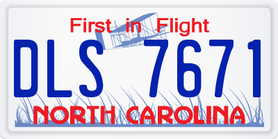 NC license plate DLS7671