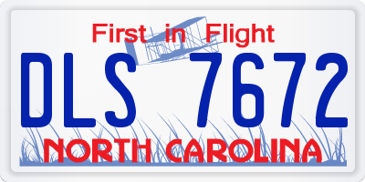 NC license plate DLS7672