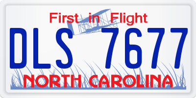 NC license plate DLS7677