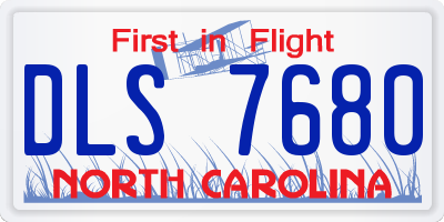 NC license plate DLS7680