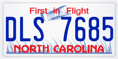 NC license plate DLS7685