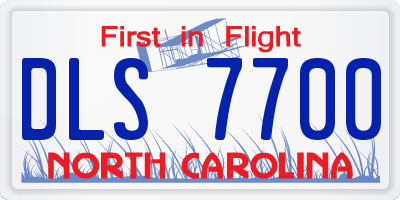 NC license plate DLS7700