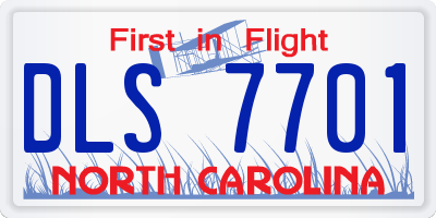 NC license plate DLS7701