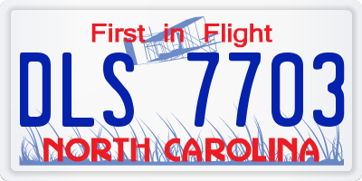 NC license plate DLS7703