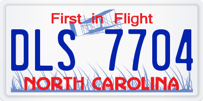 NC license plate DLS7704